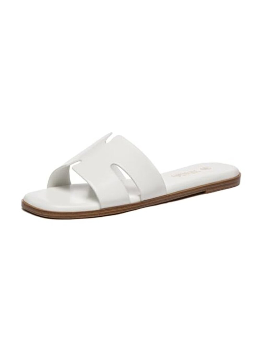 Rihero Women's Dressy Flat Slide Sandals Slip On PU Leather Comfortable